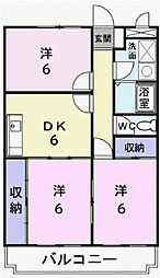 ロイヤルパレス 3DKの間取図画像