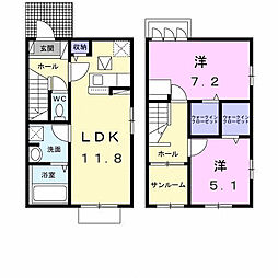 プリムローズSY 2LDKの間取図画像