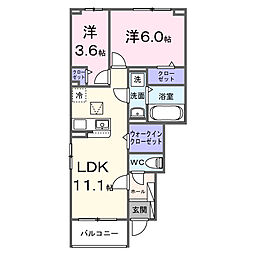 アリビオ 2LDKの間取図画像