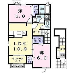 チェリー・ブロッサム 2LDKの間取図画像