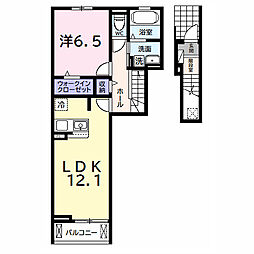 松ケ島1丁目アパート 1LDKの間取図画像