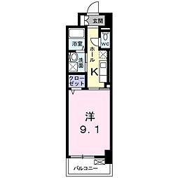 ヒラソル瀬田 1Kの間取図画像
