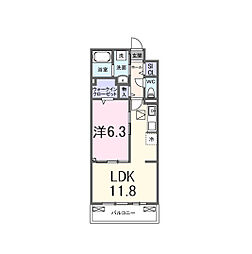 ロジュマンK 1LDKの間取図画像