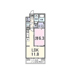 ロジュマンK 1LDKの間取図画像