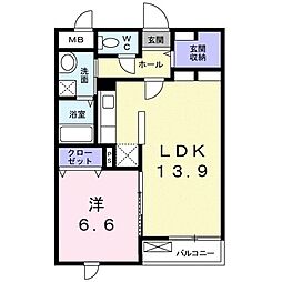 フェリス 1LDKの間取図画像