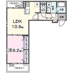 大江2丁目アパート(028693301) 1LDKの間取図画像