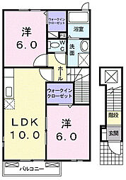 サンスクエアA 2LDKの間取図画像