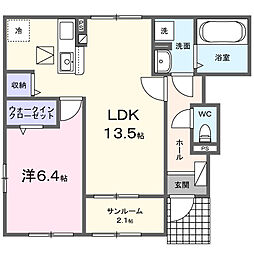 ルミエール・アン 1LDKの間取図画像
