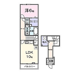 ラシーヌ 柏 1LDKの間取図画像