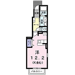 グリーンヴィラD ワンルームの間取図画像