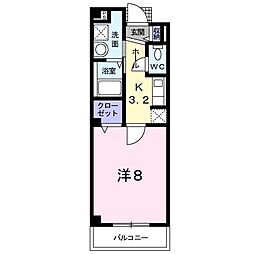 クレールエイメイ 1Kの間取図画像