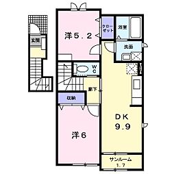 ラ・テール 2DKの間取図画像