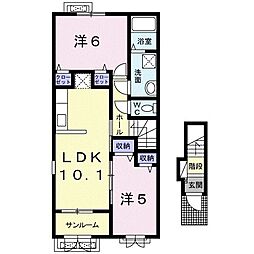 ハイナブリッサD 2LDKの間取図画像