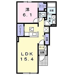 メゾン・クレール2番館 1LDKの間取図画像