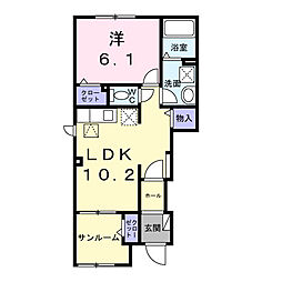 アヴニール 1LDKの間取図画像