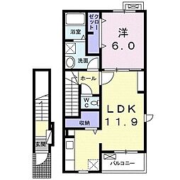 スカイ・ガーデン2 1LDKの間取図画像