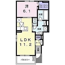 プラシード6 1LDKの間取図画像