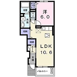 ウッドベルフィオーレ2 1LDKの間取図画像
