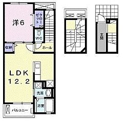 ロワールF4 1LDKの間取図画像