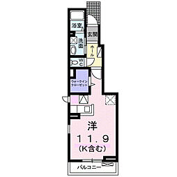 ジェルメM ワンルームの間取図画像