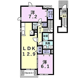 ルーセント・S1 2LDKの間取図画像