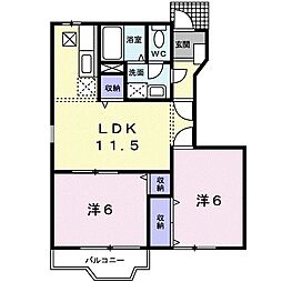 アルカディアK1 2LDKの間取図画像