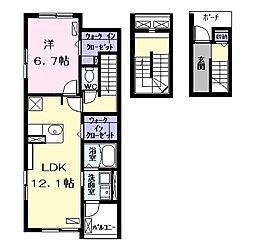 ラッフィナート 3階1LDKの間取り