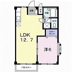 エルディム屋島 1LDKの間取図画像