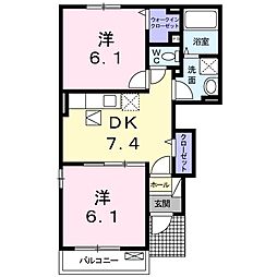 デーアアイ2 2DKの間取図画像
