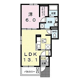 ノアーズアークテラス 1階1LDKの間取り