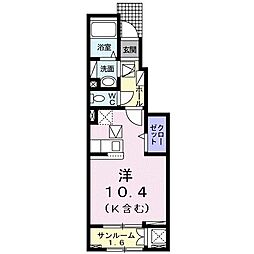 ＢＥＳＴ　ＨＯＵＳＥ　VI 1階ワンルームの間取り
