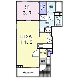 ポンテアクア1番館 1LDKの間取図画像