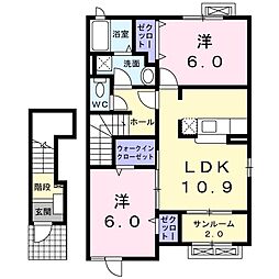 メイク・レジェンドA 2LDKの間取図画像