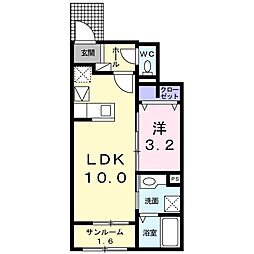 ストリーム 1LDKの間取図画像