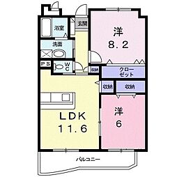 アーバン　ステージ 5階2LDKの間取り