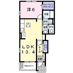 メゾン・ジュネスC 1LDKの間取図画像