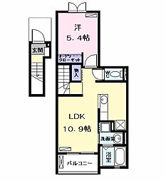 カルムエミー 1LDKの間取図画像