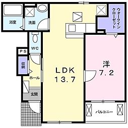 デスパシオ 1LDKの間取図画像