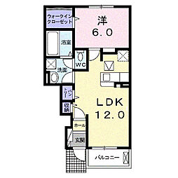 カープ2 1LDKの間取図画像