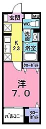 ボラカーサ 1Kの間取図画像