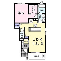 コタン 1階1LDKの間取り