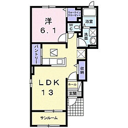 メーヴェ31A 1LDKの間取図画像