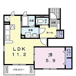 ブエナビスタ 1LDKの間取図画像