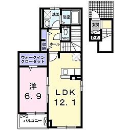 ラサクラーレ1 1LDKの間取図画像