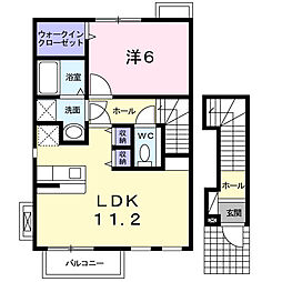 ヴェルサン　ヴィラ 2階1LDKの間取り