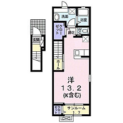 カーサマローネ1 ワンルームの間取図画像