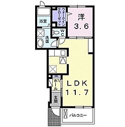 アビターレベッシェC 1LDKの間取図画像