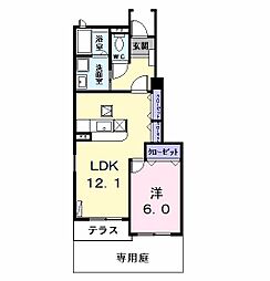 ネオノーブルM&Y 1LDKの間取図画像