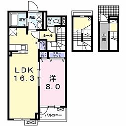 ピラーズ石田 1LDKの間取図画像