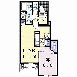 クレメント1 1LDKの間取図画像